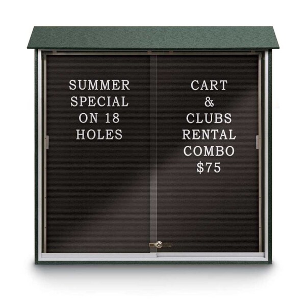 Outdoor Enclosed Combo Board, 72"x36", Bronze Frame/Burgundy & Rubber
